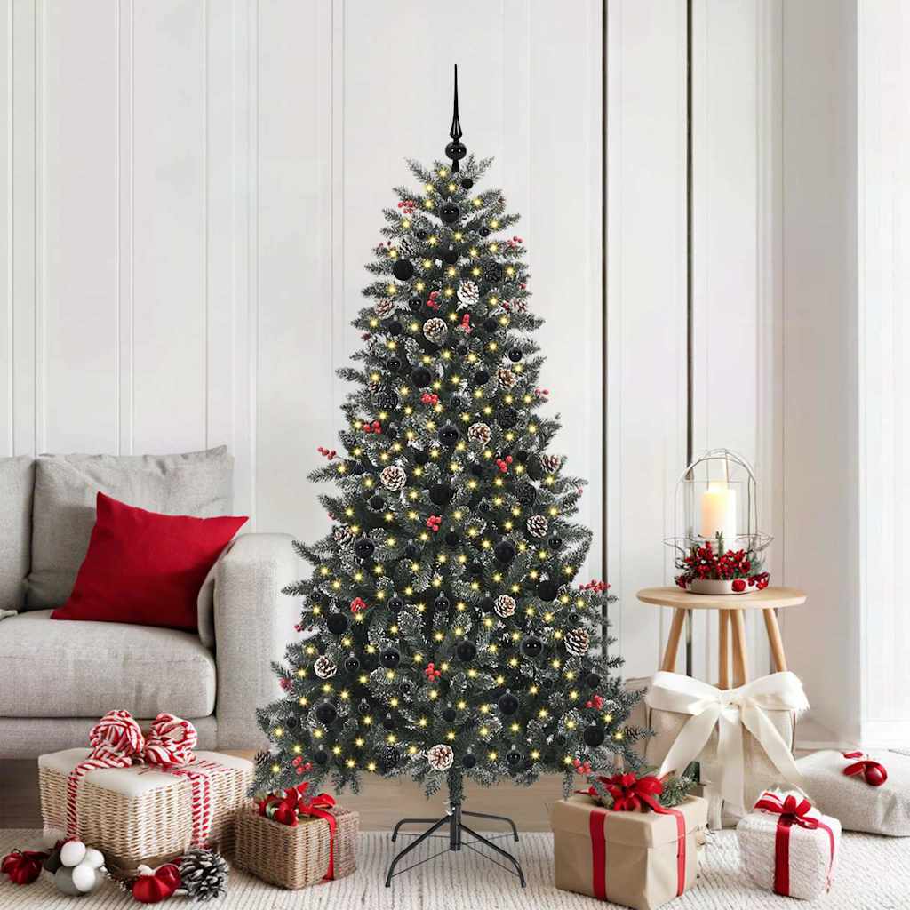 Vidaxx sapin de Noël artificiel avec 300 LED vert 180 cm PVC et plastique et acier