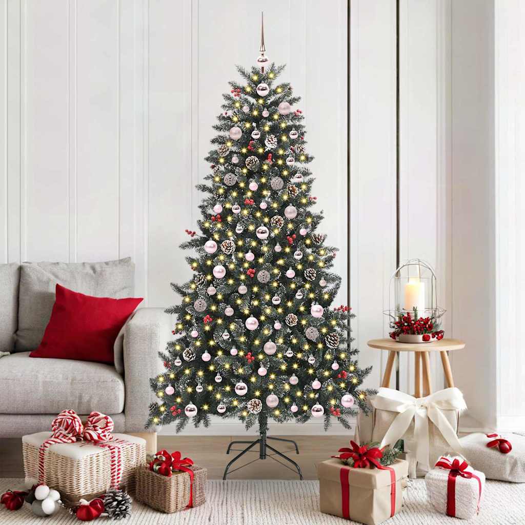 Vidaxx sapin de Noël artificiel avec 300 LED vert 180 cm PVC et plastique et acier