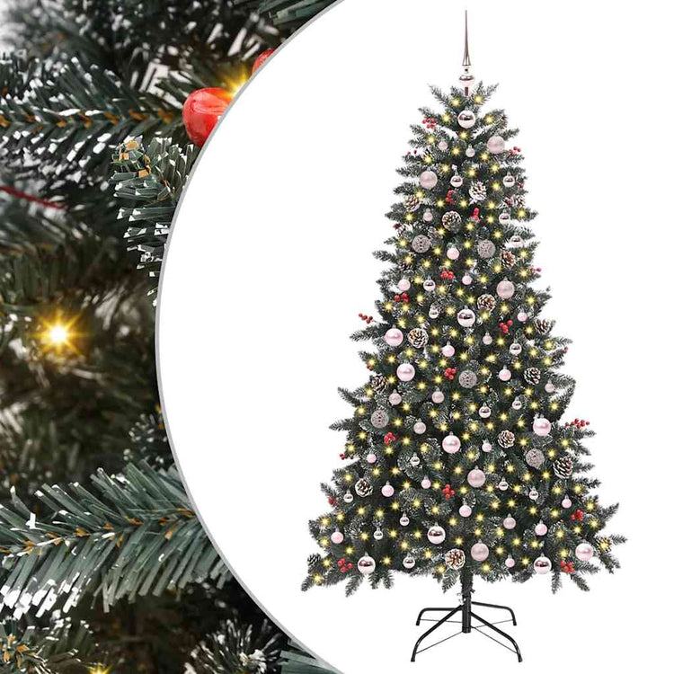 Vidaxx sapin de Noël artificiel avec 300 LED vert 180 cm PVC et plastique et acier