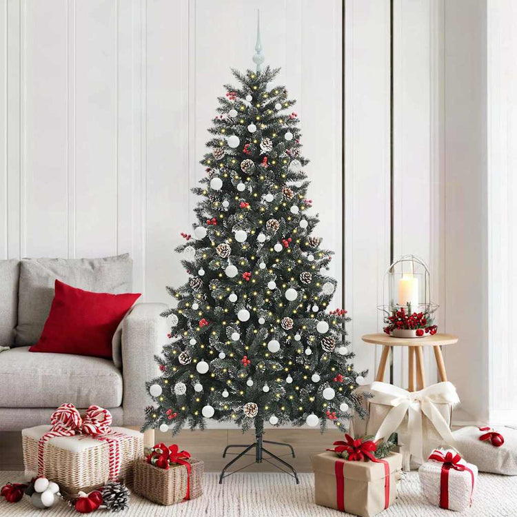 Vidaxx sapin de Noël artificiel avec 300 LED vert 180 cm PVC et plastique et acier
