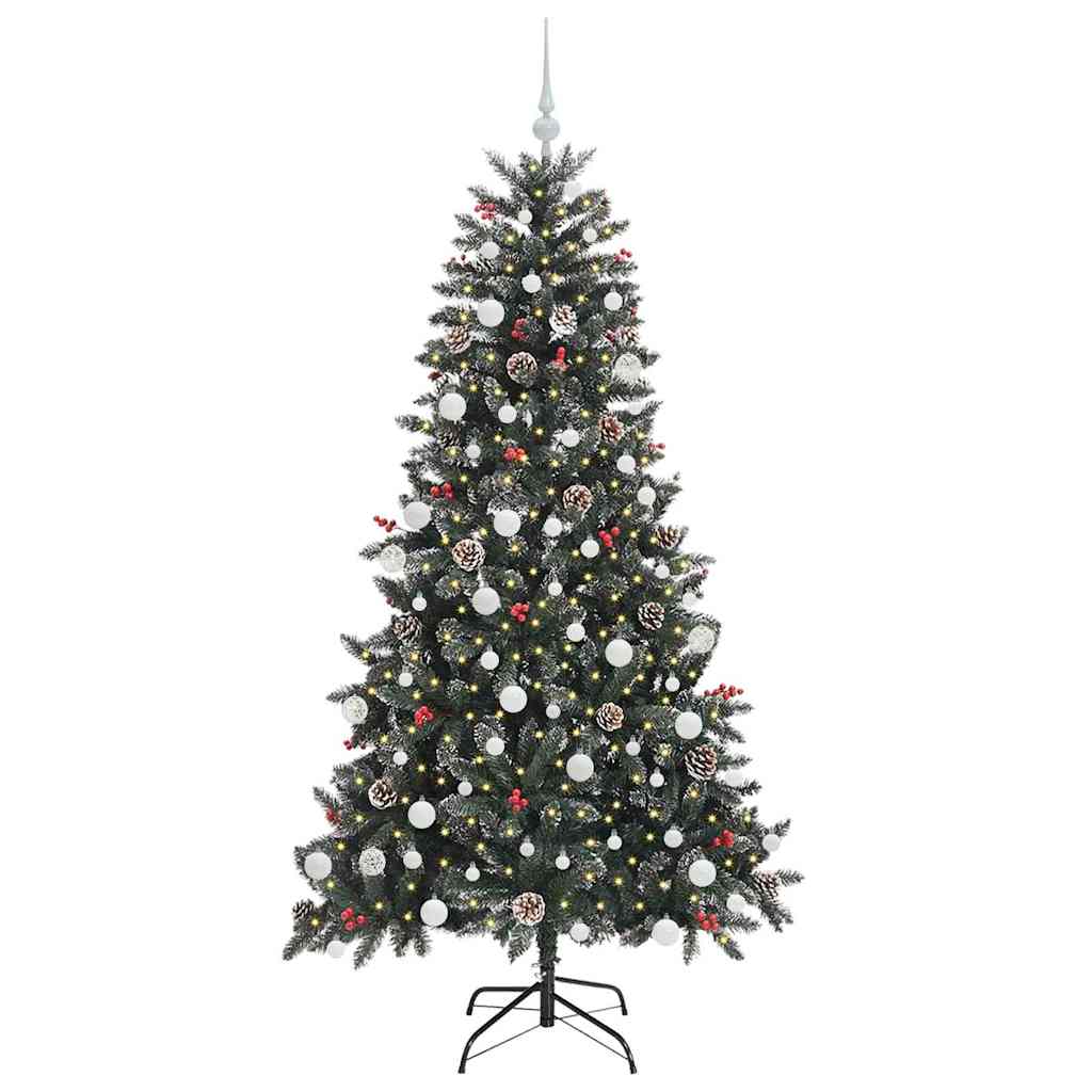 Vidaxx sapin de Noël artificiel avec 300 LED vert 180 cm PVC et plastique et acier