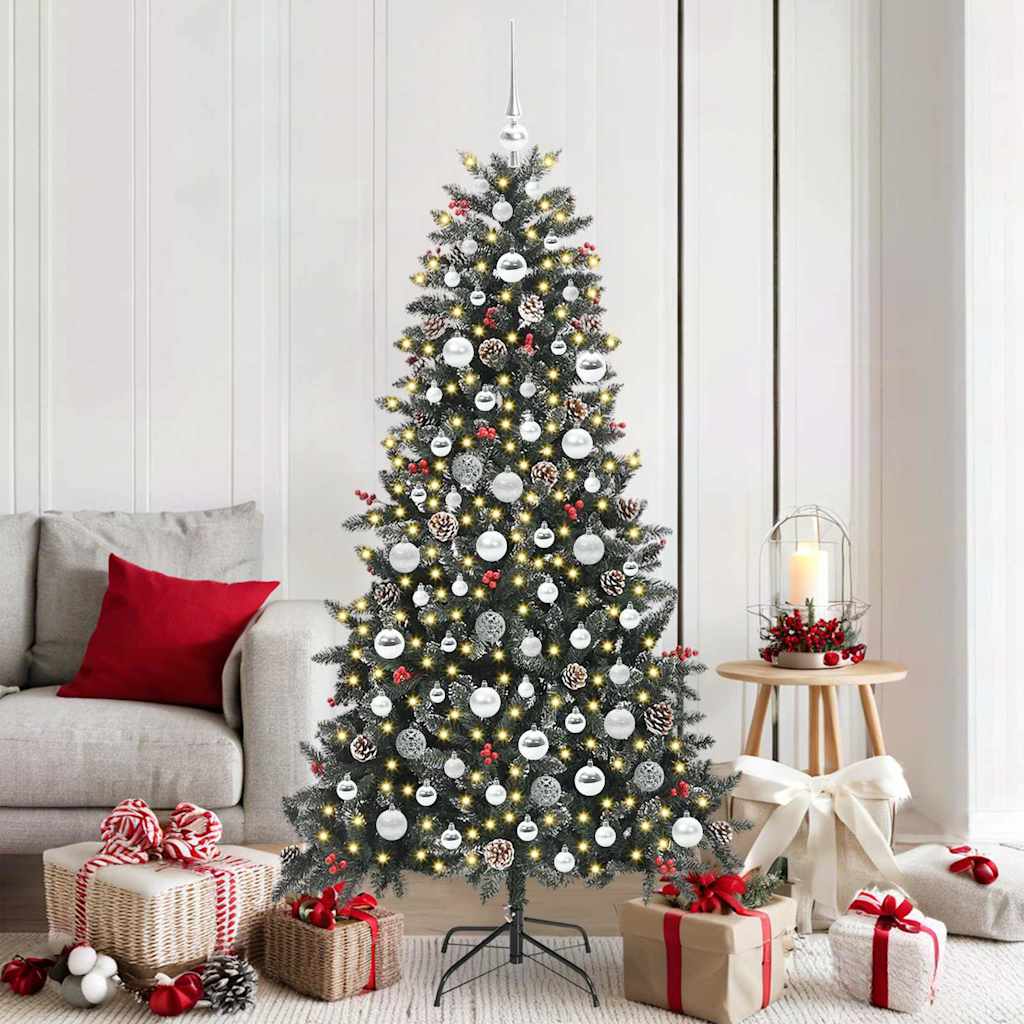 Vidaxx sapin de Noël artificiel avec 300 LED vert 180 cm PVC et plastique et acier