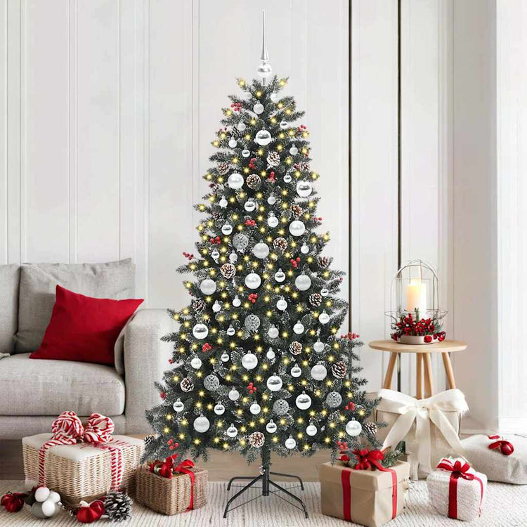 Vidaxx sapin de Noël artificiel avec 300 LED vert 180 cm PVC et plastique et acier