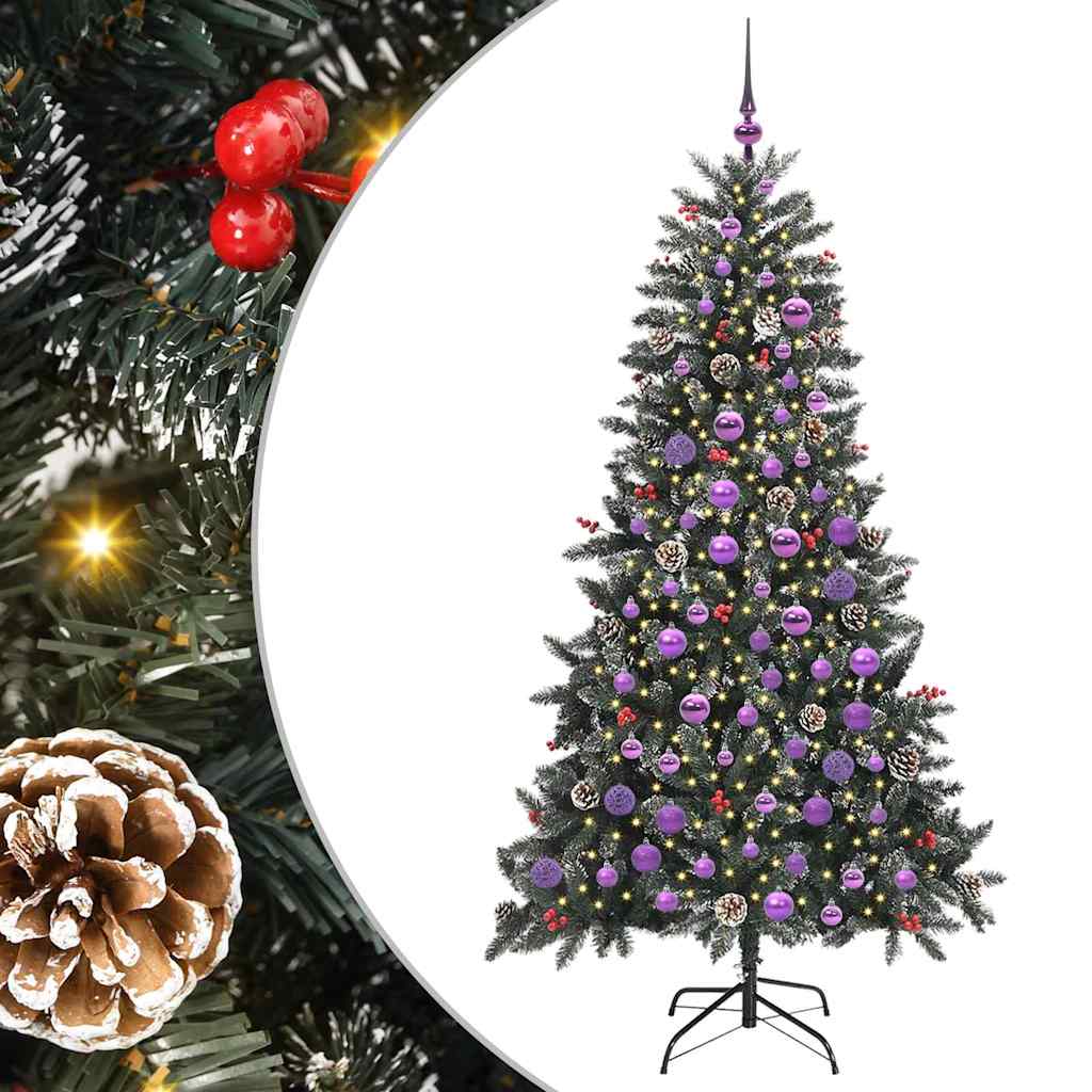 Vidaxx sapin de Noël artificiel avec 300 LED vert 180 cm PVC et plastique et acier