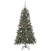 VidaXL sapin de Noël artificiel avec 300 LED vertes, 210 cm PVC et plastique et acier - afbeelding 3