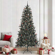 Vidaxx sapin de Noël artificiel avec 300 LED vertes, 240 cm PVC et plastique et acier - afbeelding 1
