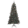 Vidaxx sapin de Noël artificiel avec 300 LED vertes, 240 cm PVC et plastique et acier