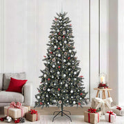 Vidaxx sapin de Noël artificiel avec 300 LED vertes, 240 cm PVC et plastique et acier - afbeelding 1