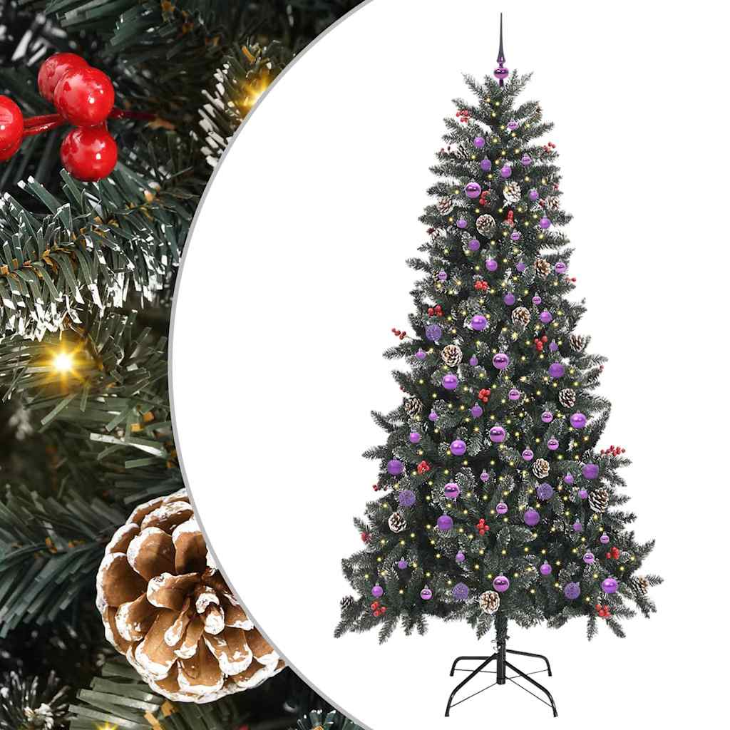 Vidaxx sapin de Noël artificiel avec 300 LED vertes, 240 cm PVC et plastique et acier