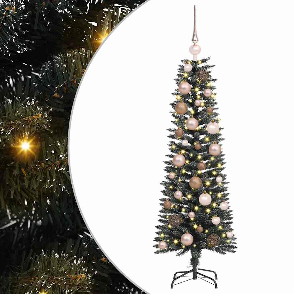 VidaXL sapin de Noël artificiel avec 150 LED vertes, 120 cm PVC et plastique et acier