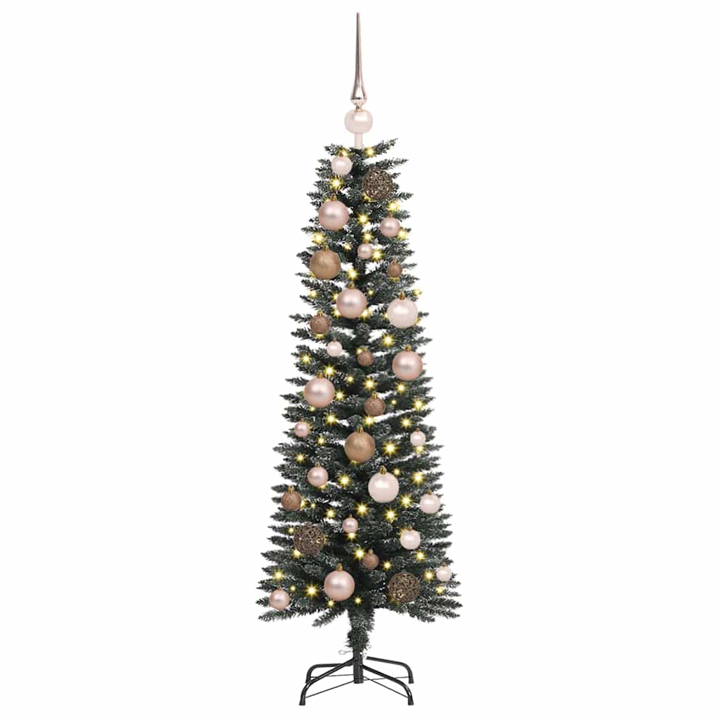 VidaXL sapin de Noël artificiel avec 150 LED vertes, 120 cm PVC et plastique et acier
