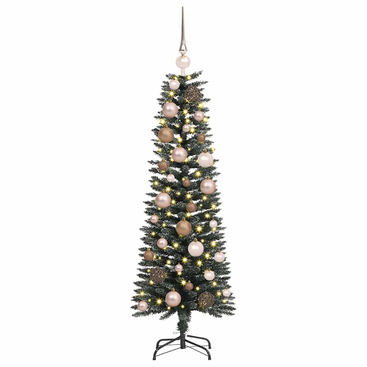 VidaXL sapin de Noël artificiel avec 150 LED vertes, 120 cm PVC et plastique et acier