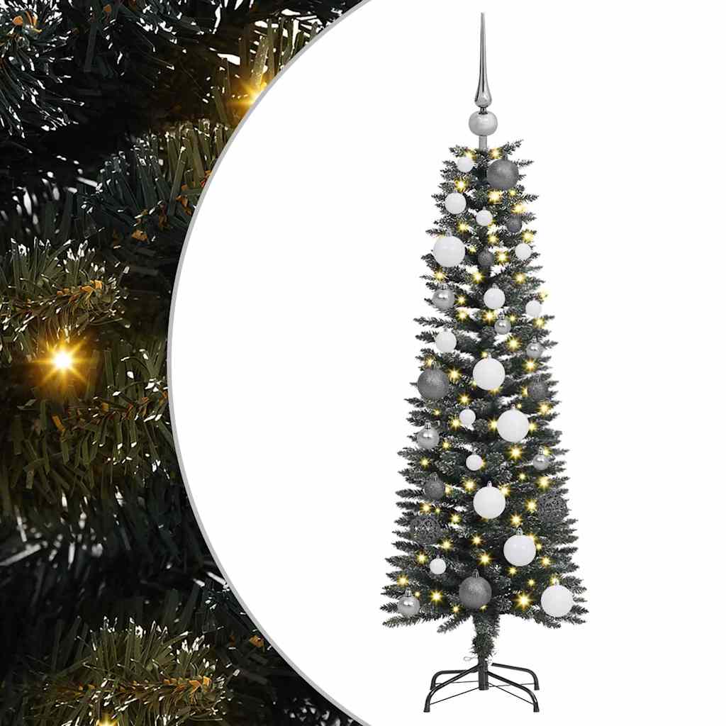 VidaXL sapin de Noël artificiel avec 150 LED vertes, 120 cm PVC et plastique et acier