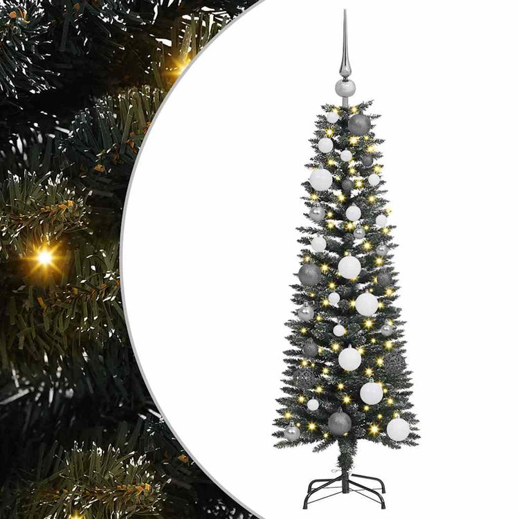 VidaXL sapin de Noël artificiel avec 150 LED vertes, 120 cm PVC et plastique et acier