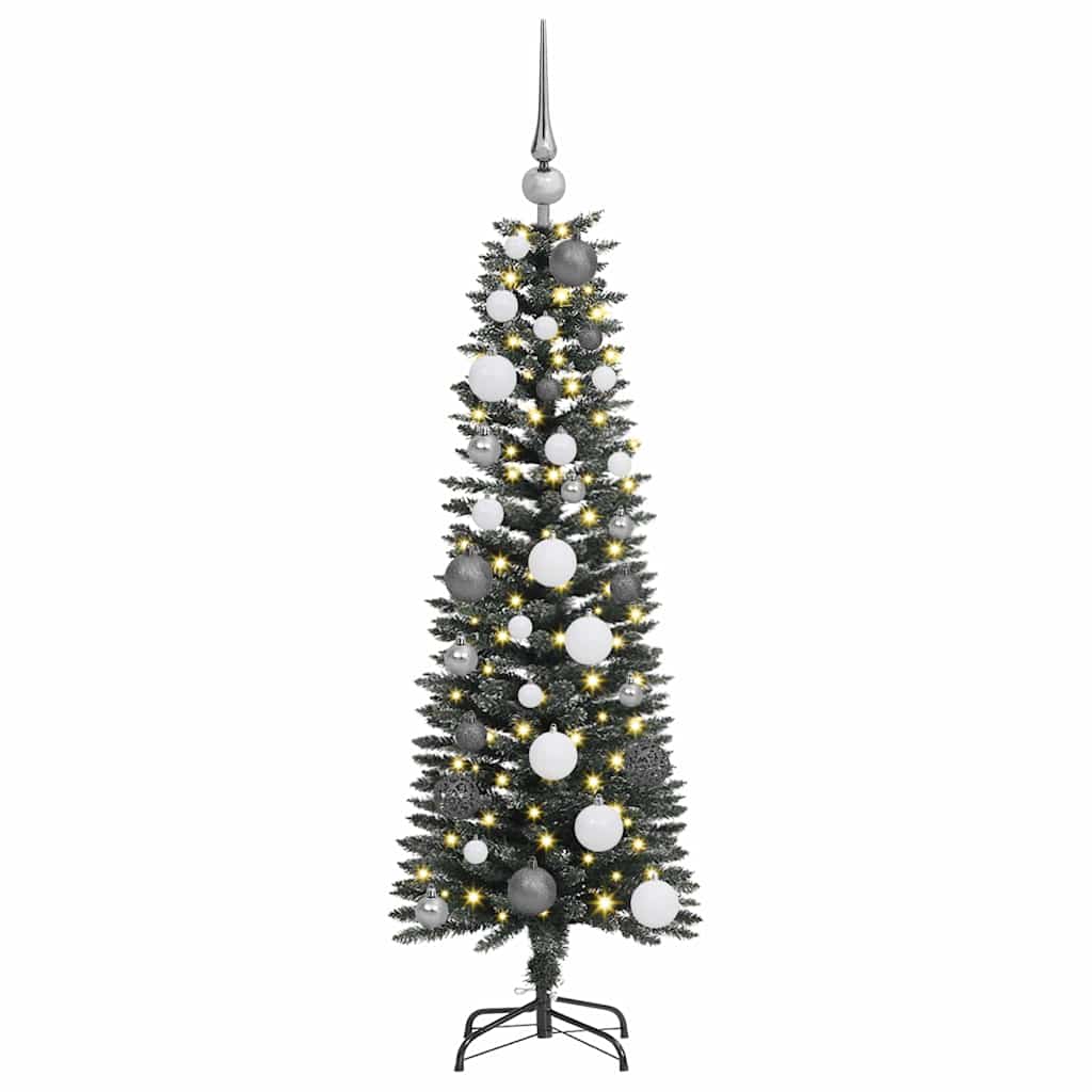 VidaXL sapin de Noël artificiel avec 150 LED vertes, 120 cm PVC et plastique et acier