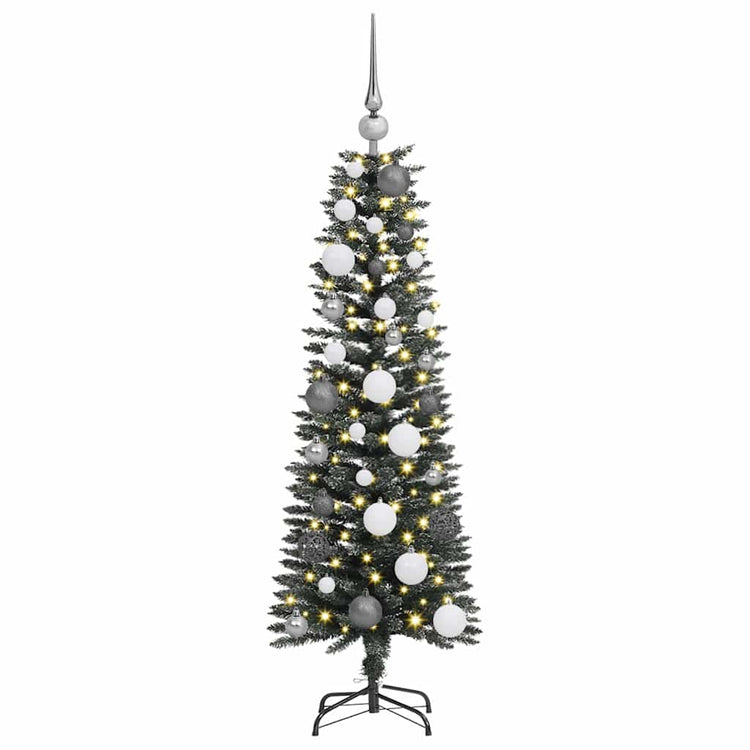 VidaXL sapin de Noël artificiel avec 150 LED vertes, 120 cm PVC et plastique et acier