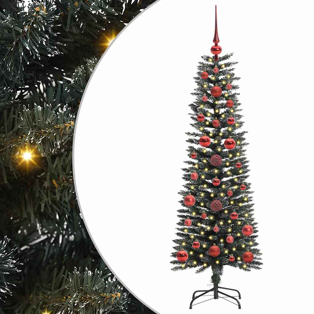 VidaXL sapin de Noël artificiel avec 150 LED vertes, 120 cm PVC et plastique et acier