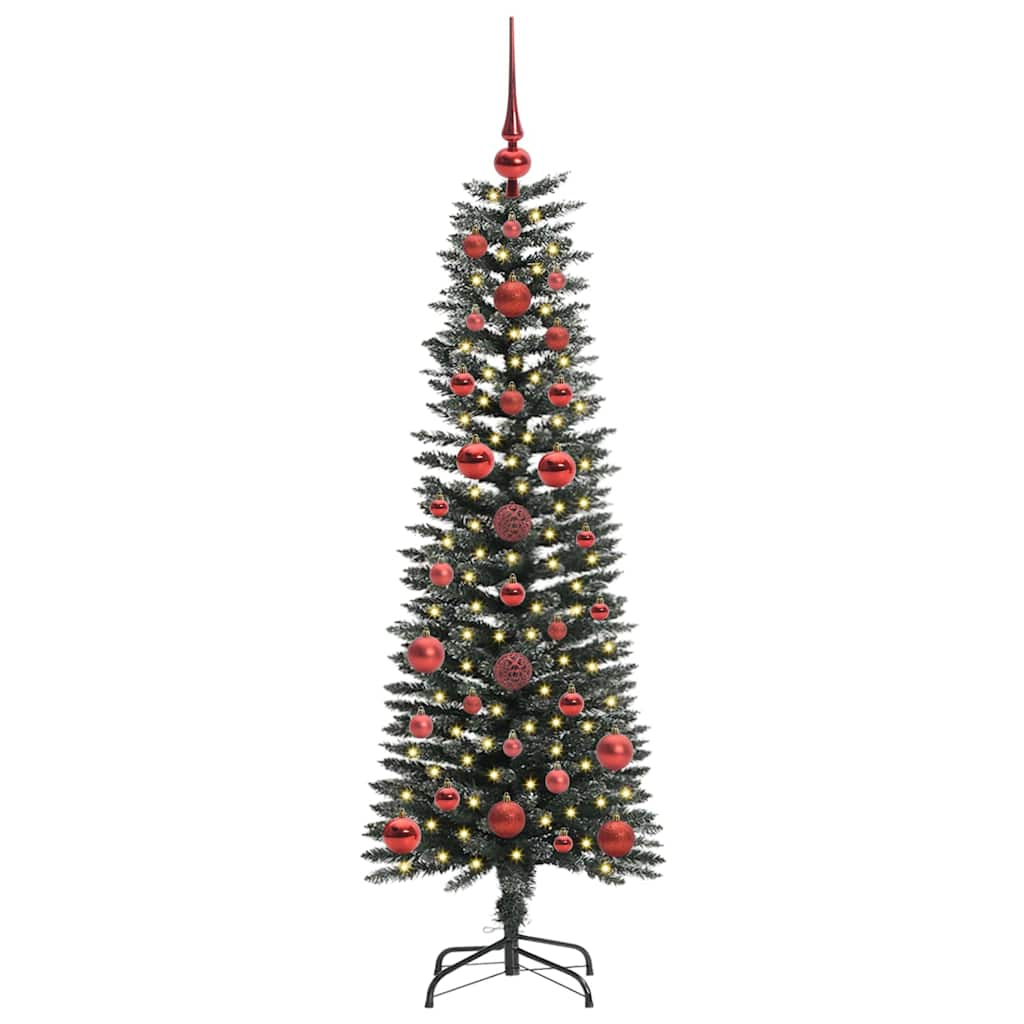 VidaXL sapin de Noël artificiel avec 150 LED vertes, 120 cm PVC et plastique et acier