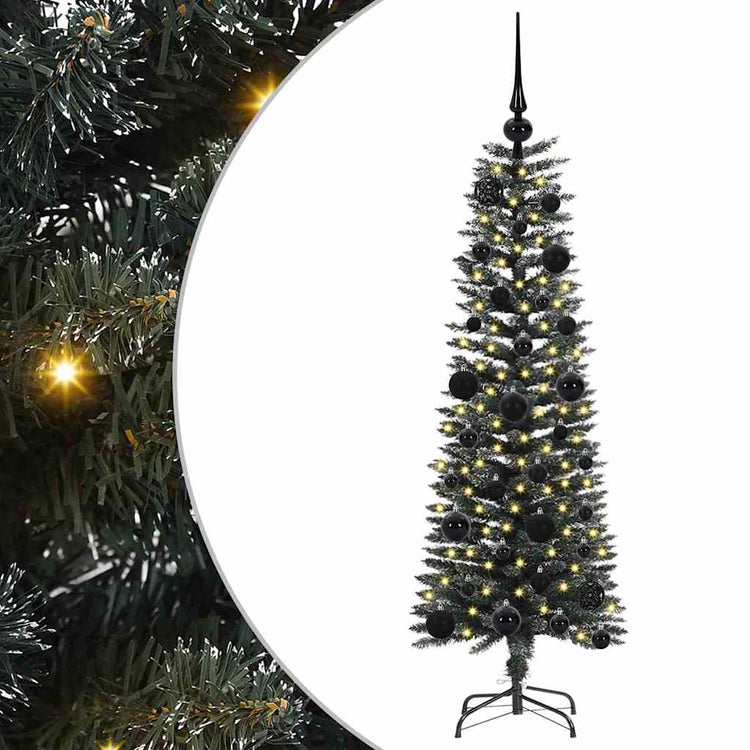 VidaXL sapin de Noël artificiel avec 150 LED vertes, 120 cm PVC et plastique et acier