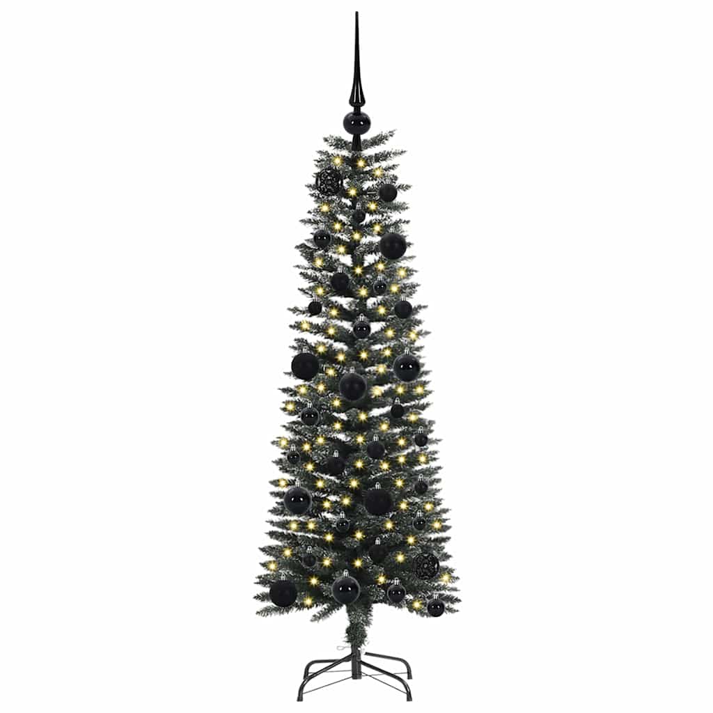 VidaXL sapin de Noël artificiel avec 150 LED vertes, 120 cm PVC et plastique et acier