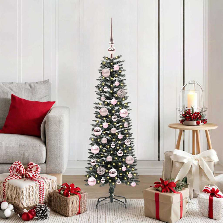 VidaXL sapin de Noël artificiel avec 150 LED vertes, 120 cm PVC et plastique et acier