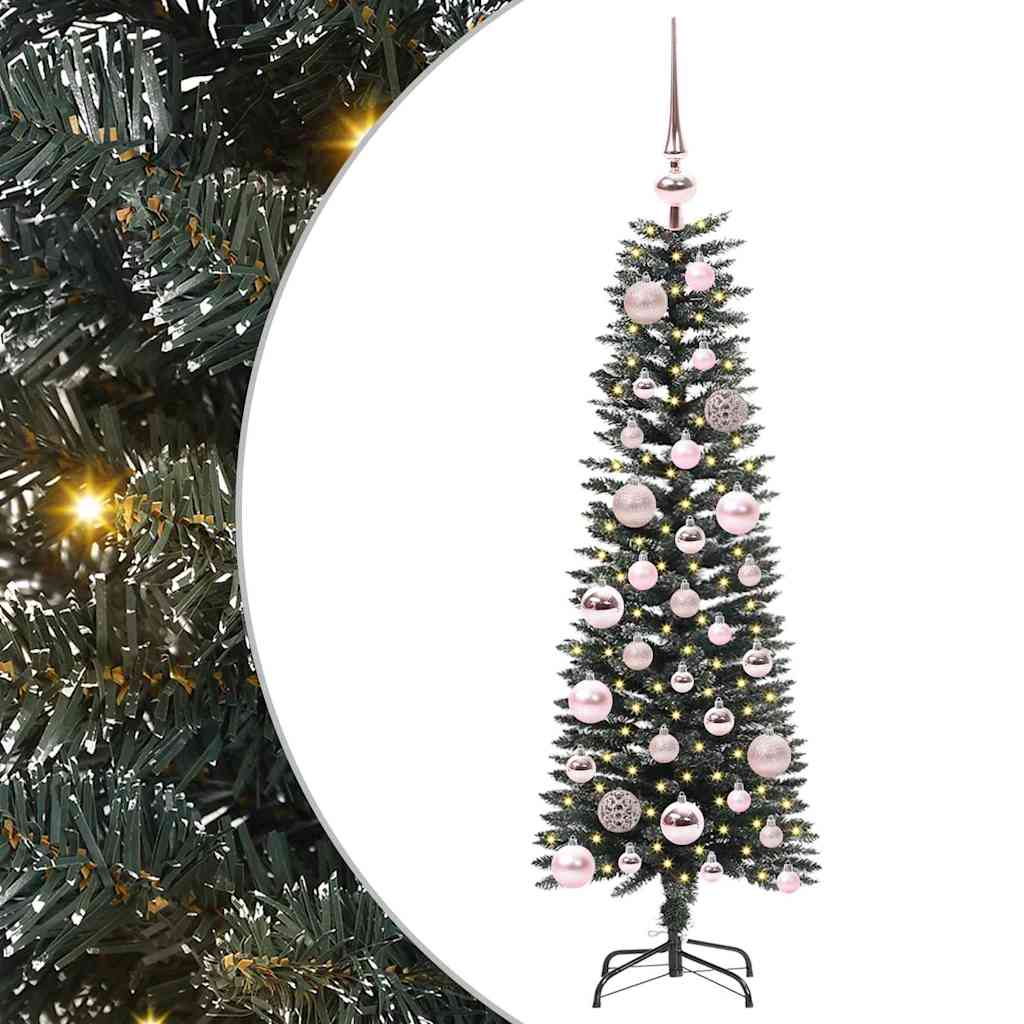 VidaXL sapin de Noël artificiel avec 150 LED vertes, 120 cm PVC et plastique et acier