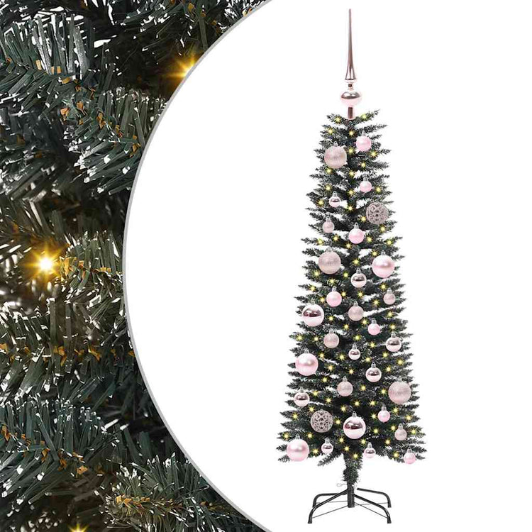 VidaXL sapin de Noël artificiel avec 150 LED vertes, 120 cm PVC et plastique et acier