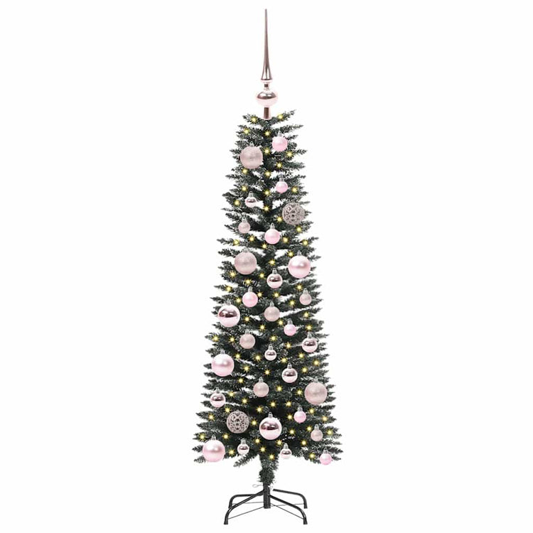 VidaXL sapin de Noël artificiel avec 150 LED vertes, 120 cm PVC et plastique et acier