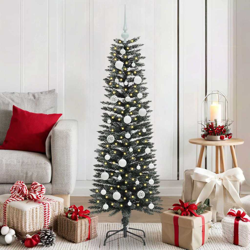 VidaXL sapin de Noël artificiel avec 150 LED vertes, 120 cm PVC et plastique et acier