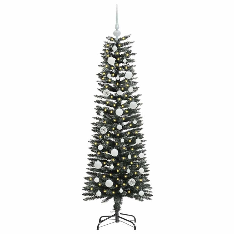 VidaXL sapin de Noël artificiel avec 150 LED vertes, 120 cm PVC et plastique et acier