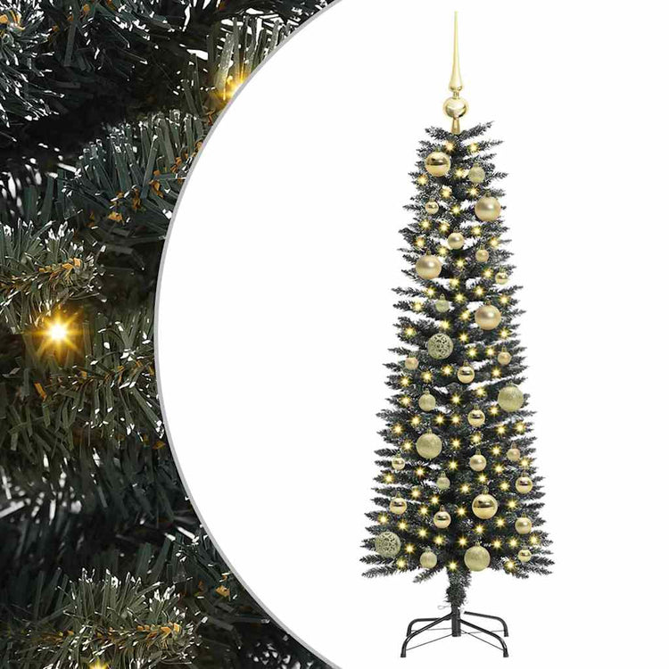 VidaXL sapin de Noël artificiel avec 150 LED vertes, 120 cm PVC et plastique et acier