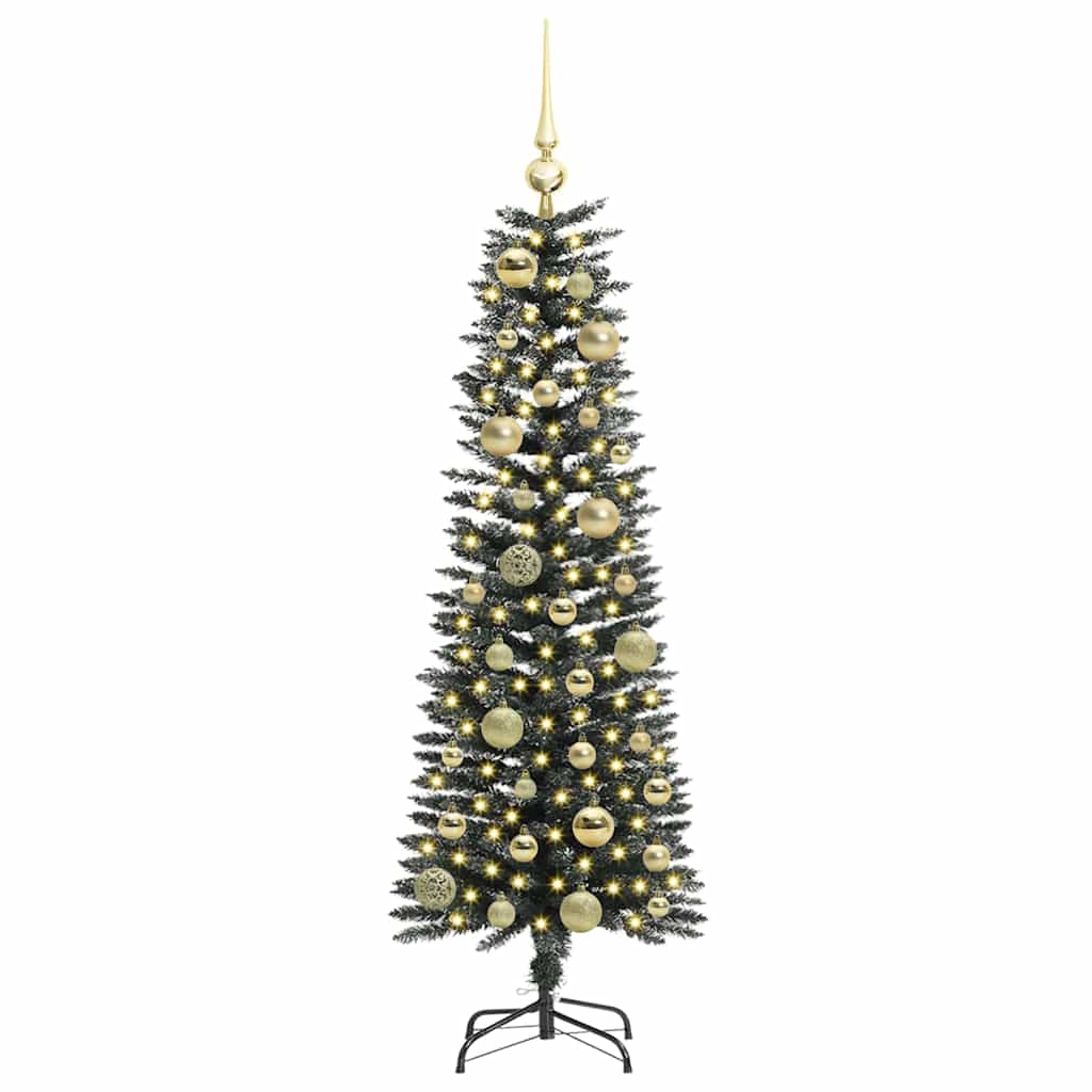 VidaXL sapin de Noël artificiel avec 150 LED vertes, 120 cm PVC et plastique et acier