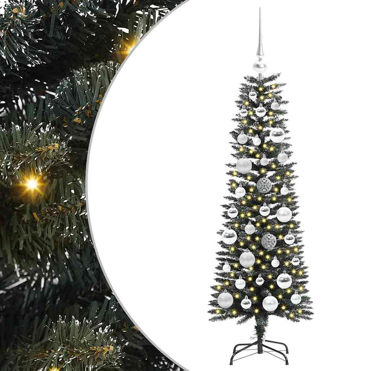 VidaXL sapin de Noël artificiel avec 150 LED vertes, 120 cm PVC et plastique et acier