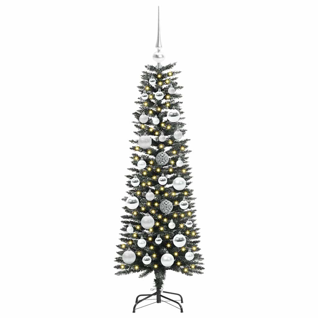 VidaXL sapin de Noël artificiel avec 150 LED vertes, 120 cm PVC et plastique et acier