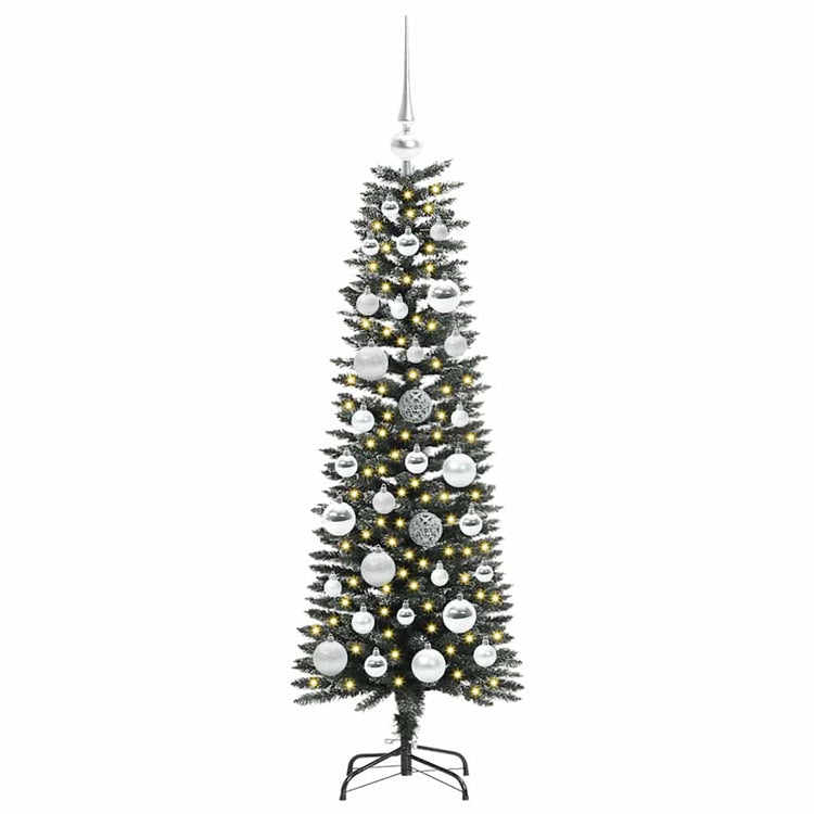 VidaXL sapin de Noël artificiel avec 150 LED vertes, 120 cm PVC et plastique et acier