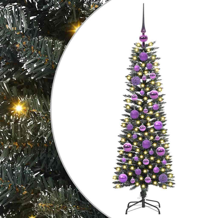 VidaXL sapin de Noël artificiel avec 150 LED vertes, 120 cm PVC et plastique et acier