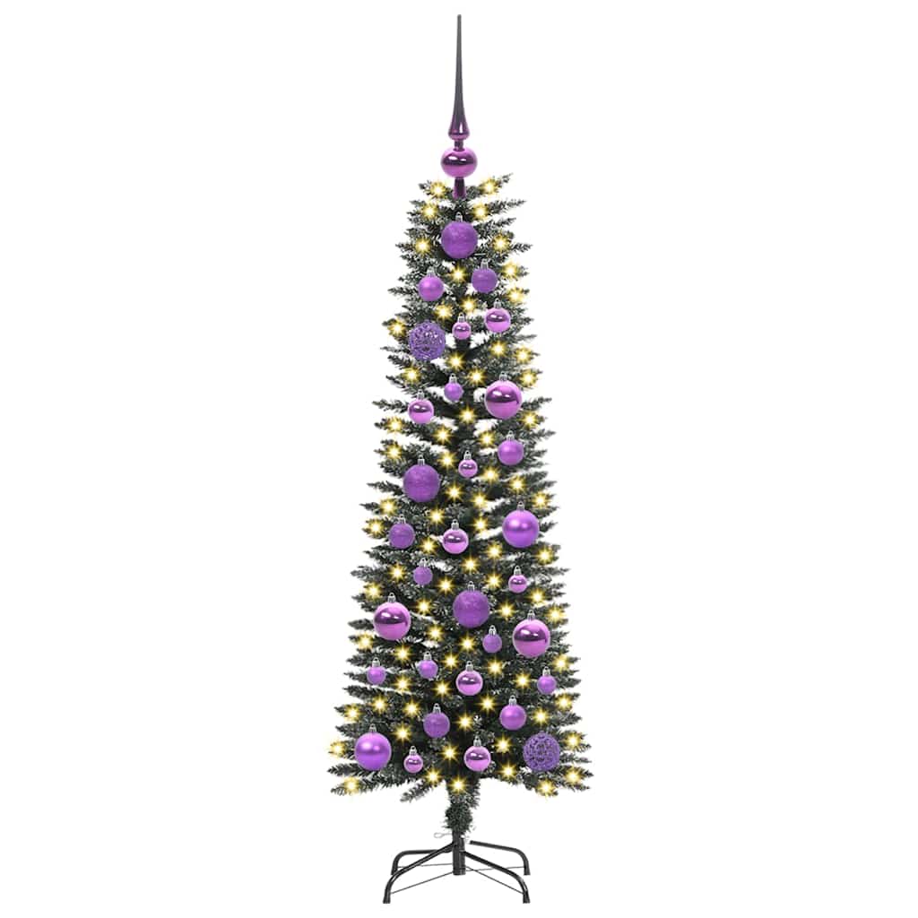 VidaXL sapin de Noël artificiel avec 150 LED vertes, 120 cm PVC et plastique et acier