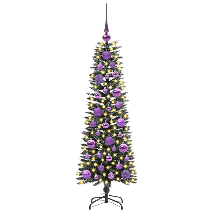 VidaXL sapin de Noël artificiel avec 150 LED vertes, 120 cm PVC et plastique et acier