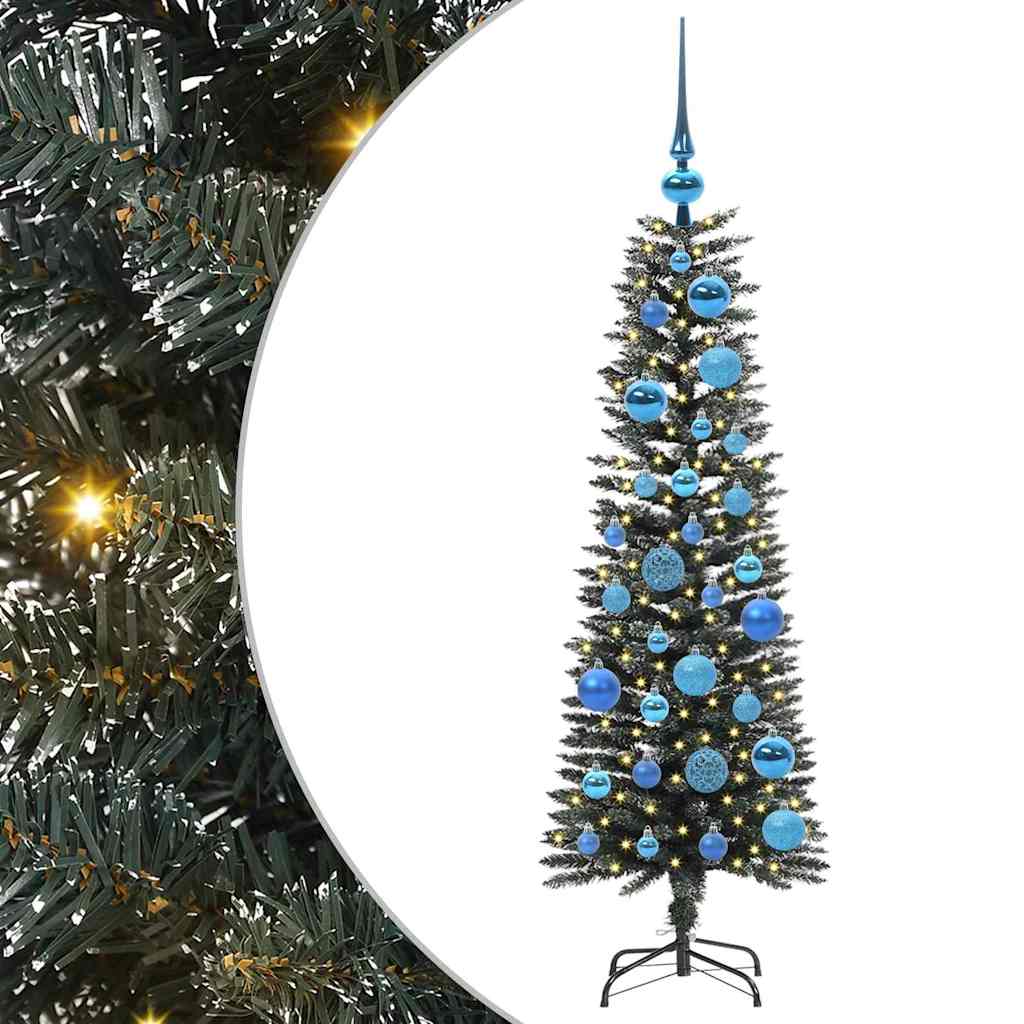 VidaXL sapin de Noël artificiel avec 150 LED vertes, 120 cm PVC et plastique et acier