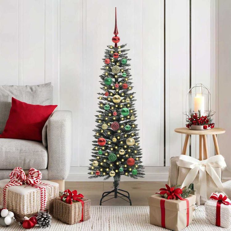 VidaXL sapin de Noël artificiel avec 150 LED vertes, 120 cm PVC et plastique et acier