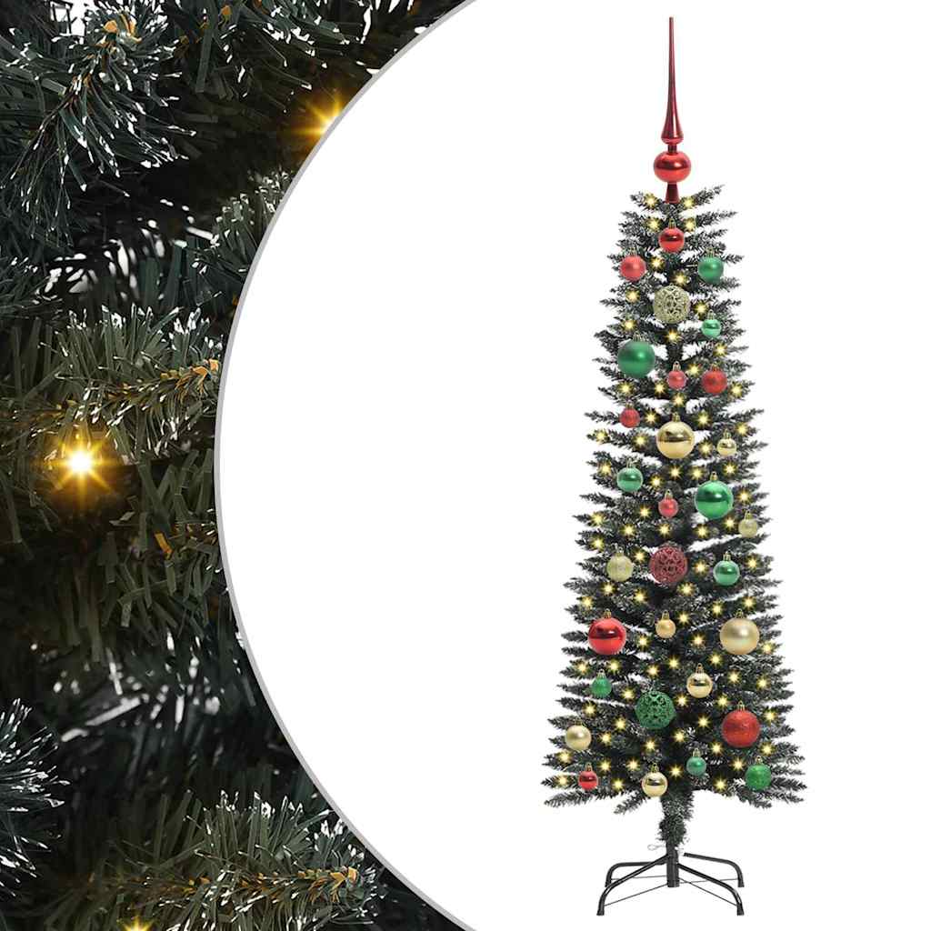 VidaXL sapin de Noël artificiel avec 150 LED vertes, 120 cm PVC et plastique et acier