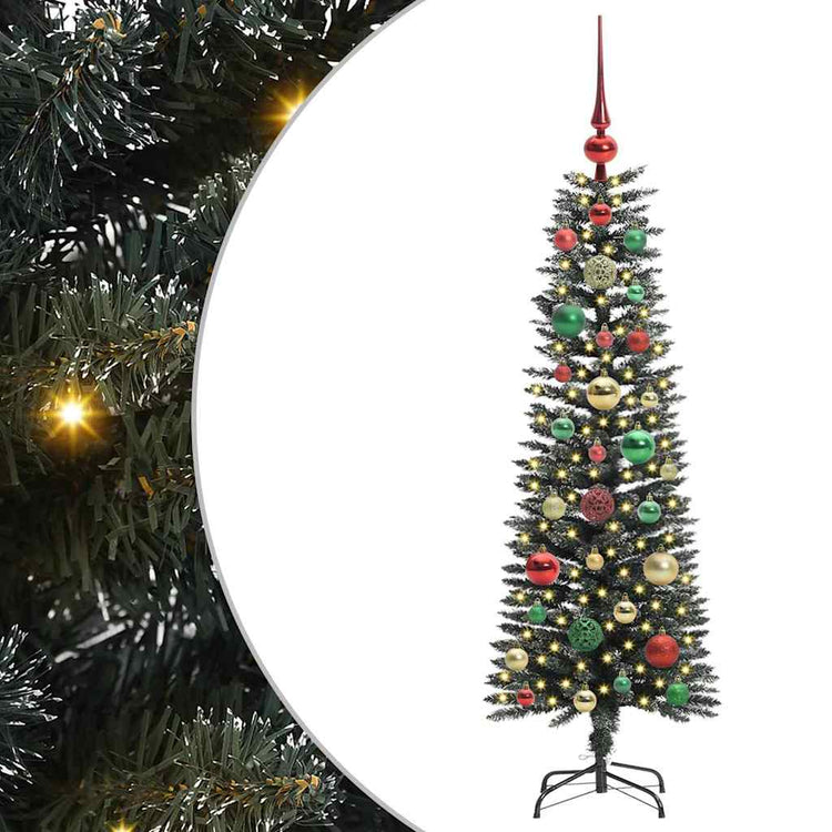 VidaXL sapin de Noël artificiel avec 150 LED vertes, 120 cm PVC et plastique et acier