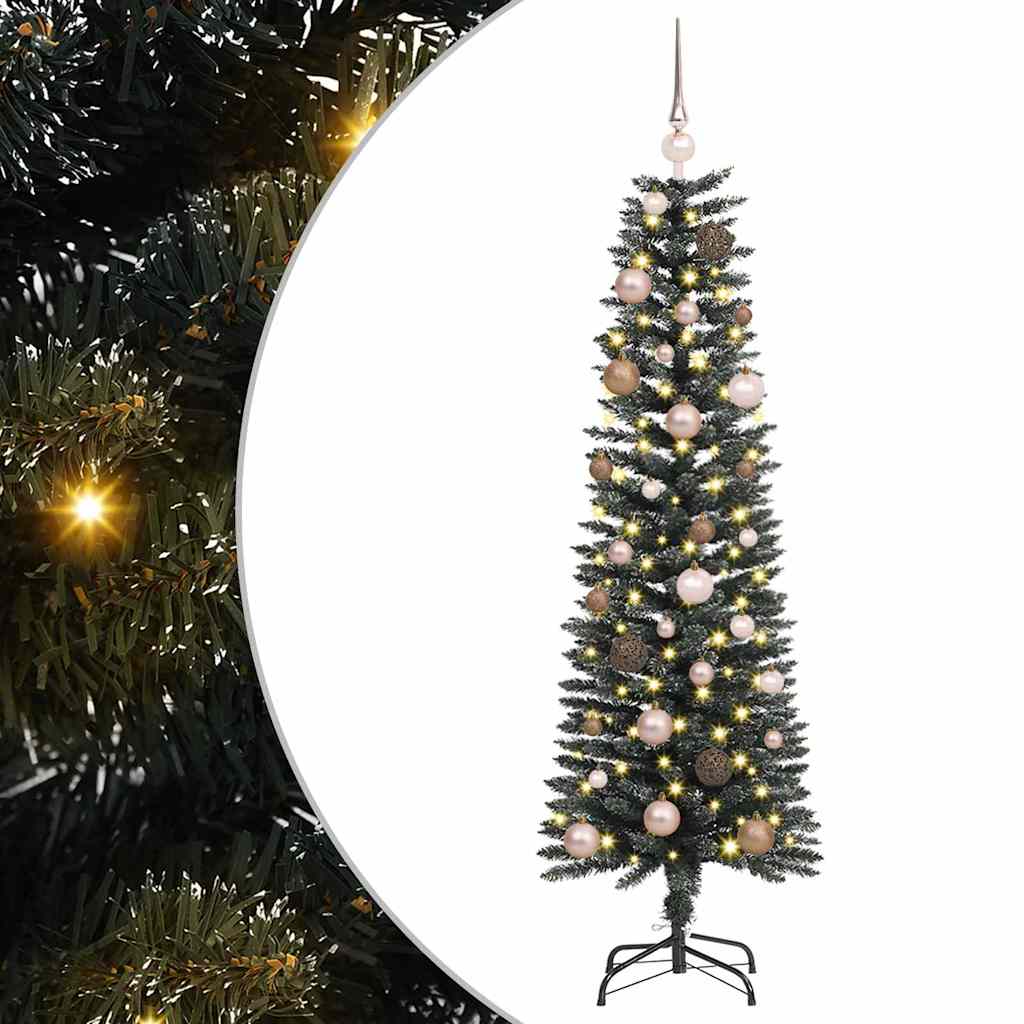 Vidaxx sapin de Noël artificiel avec 150 LED vertes, 150 cm PVC et plastique et acier