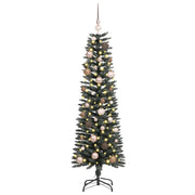 Vidaxx sapin de Noël artificiel avec 150 LED vertes, 150 cm PVC et plastique et acier - afbeelding 3