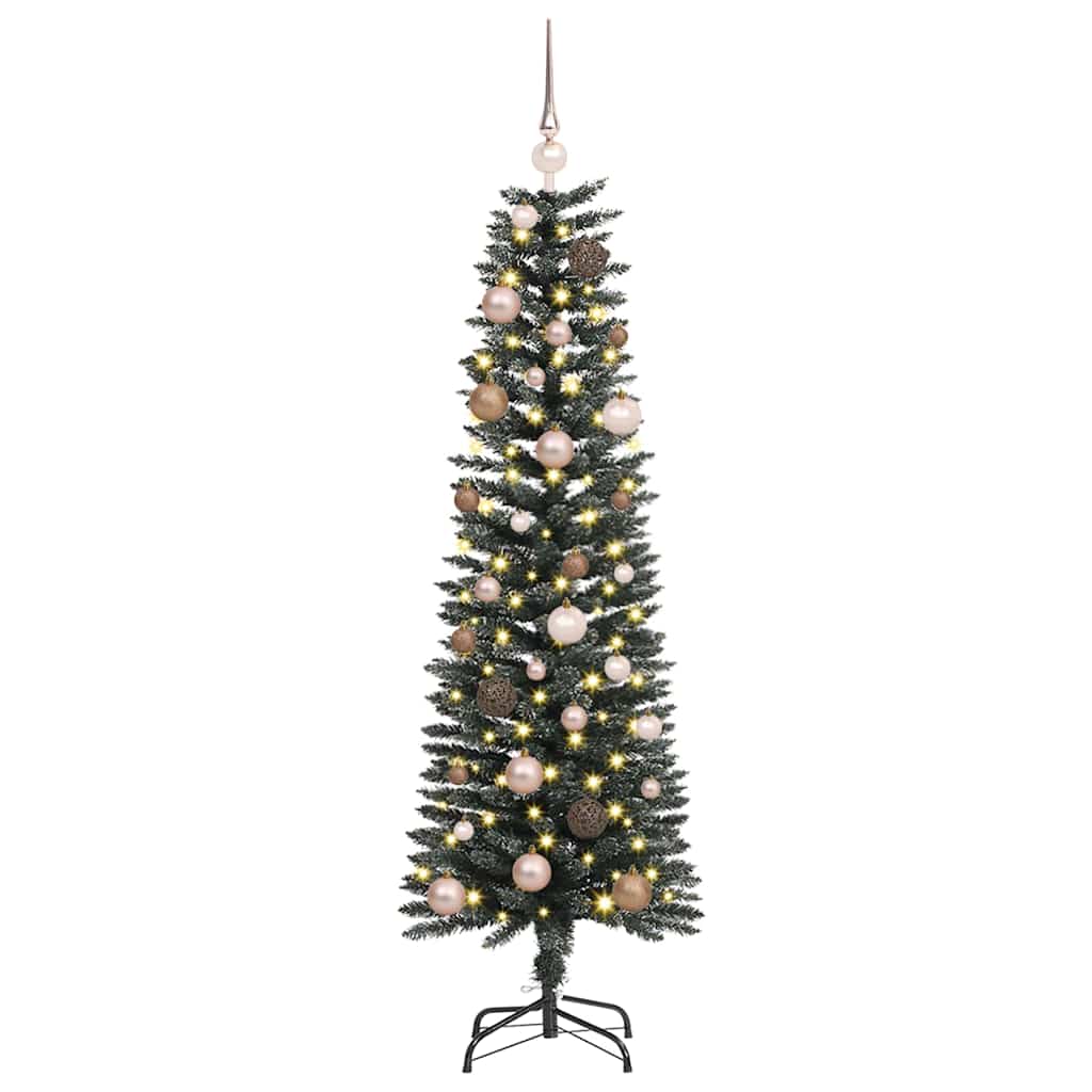 Vidaxx sapin de Noël artificiel avec 150 LED vertes, 150 cm PVC et plastique et acier