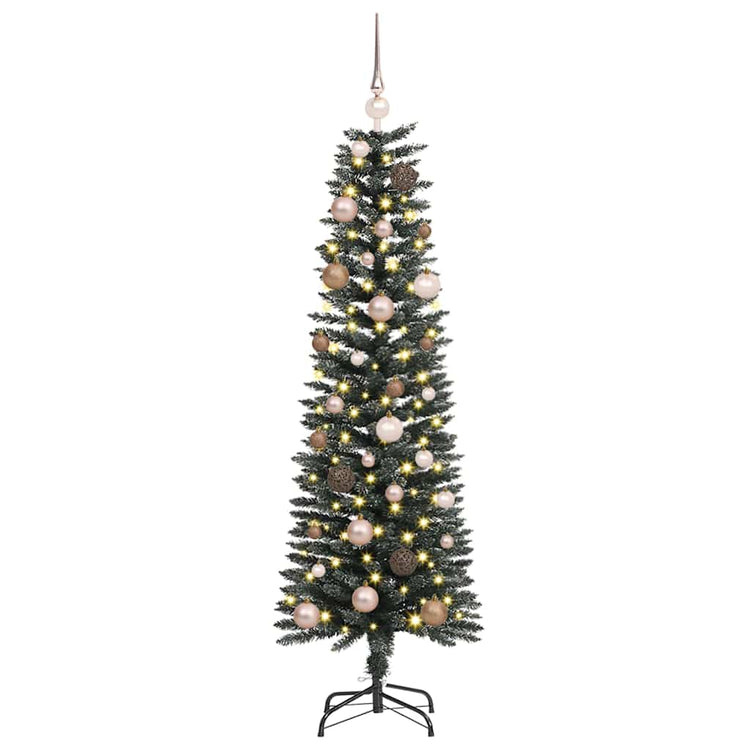 Vidaxx sapin de Noël artificiel avec 150 LED vertes, 150 cm PVC et plastique et acier