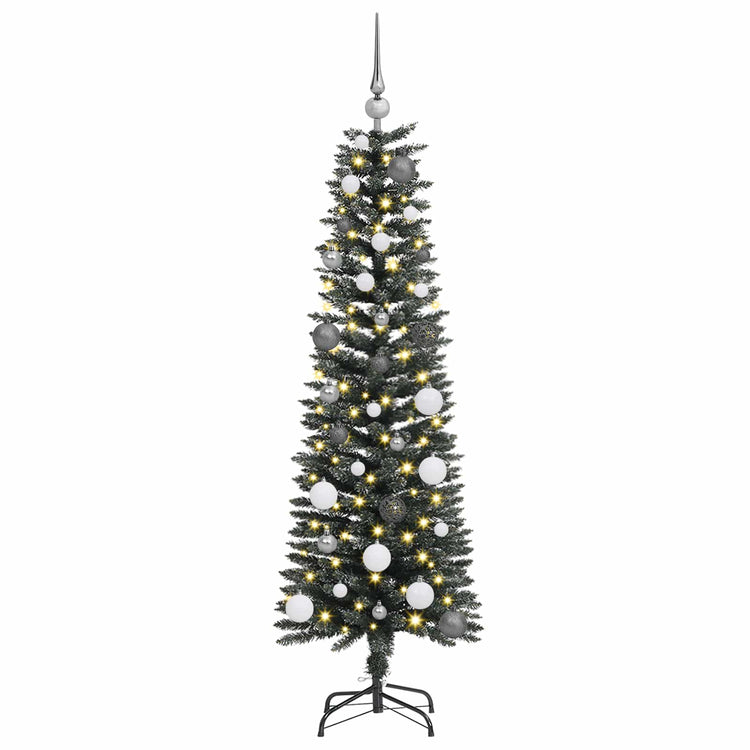 VidaXL sapin de Noël artificiel avec 150 LED vertes, 150 cm PVC et plastique et acier
