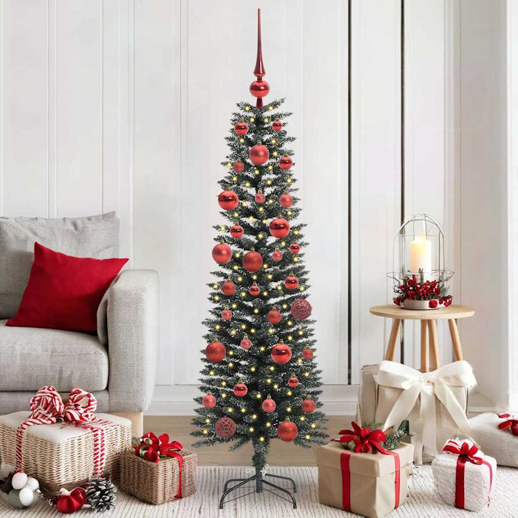 VidaXL sapin de Noël artificiel avec 150 LED vertes, 150 cm PVC et plastique et acier