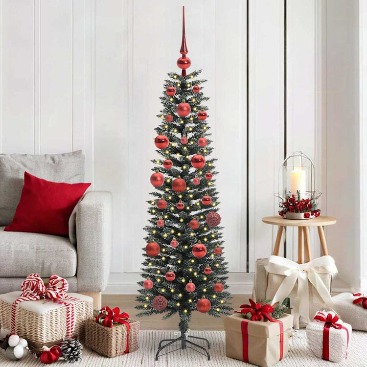 VidaXL sapin de Noël artificiel avec 150 LED vertes, 150 cm PVC et plastique et acier
