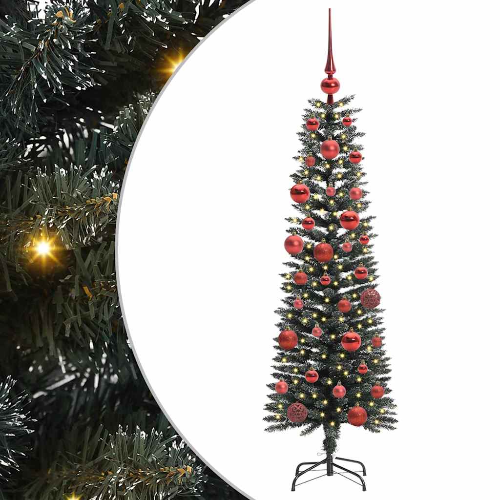 VidaXL sapin de Noël artificiel avec 150 LED vertes, 150 cm PVC et plastique et acier